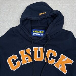 Chuck Streetwear Korean Blue Embroidered Logo Hoodie 100% Cotton Korea